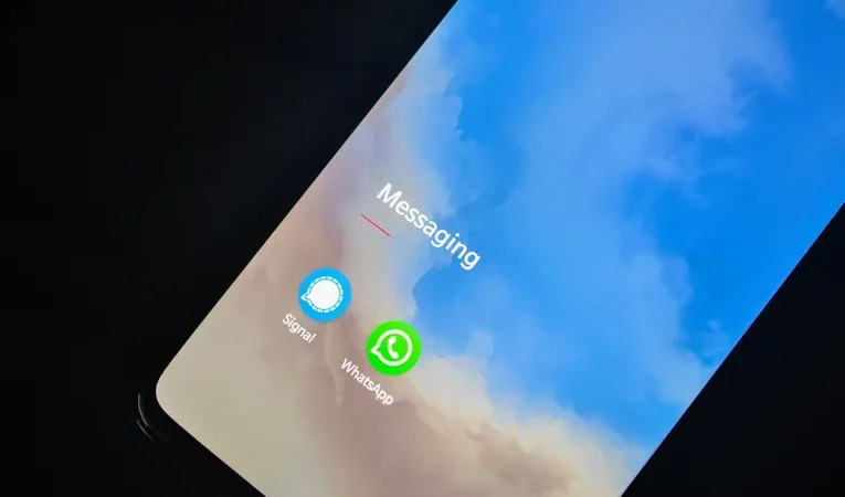 Smartphone screen showing multiple messaging apps, illustrating the Poe multi-model AI chat review